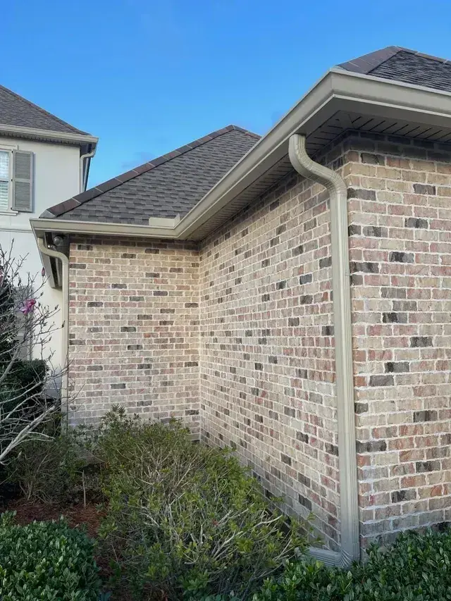 Gutter damage from failed system — Central Texas home
