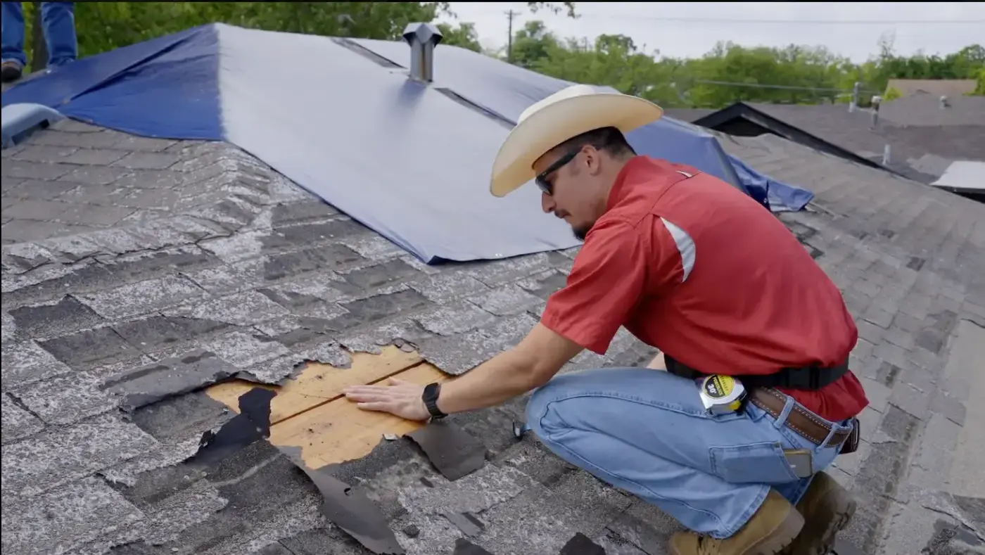 Hail damage roof inspection — Central Texas