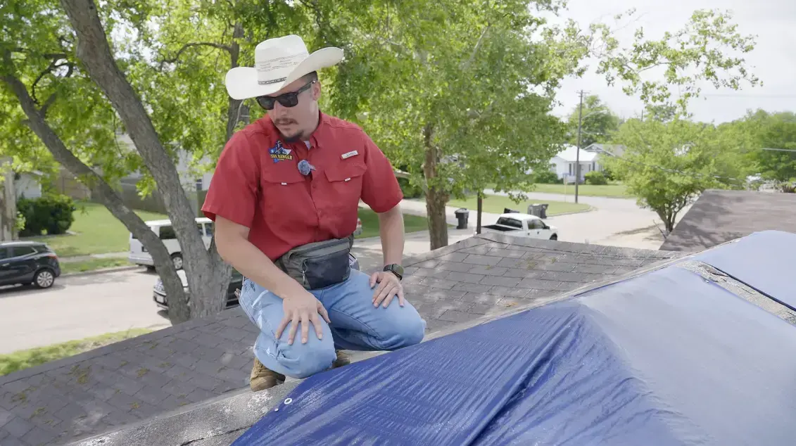Hail damage inspection on shingle roof — Bell County Texas