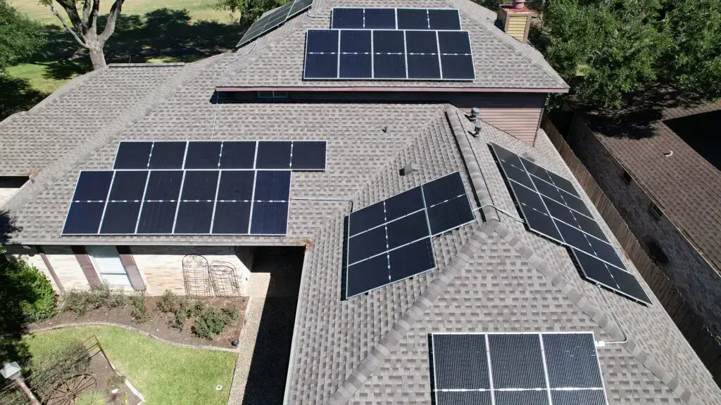 Solar panels on Central Texas roof